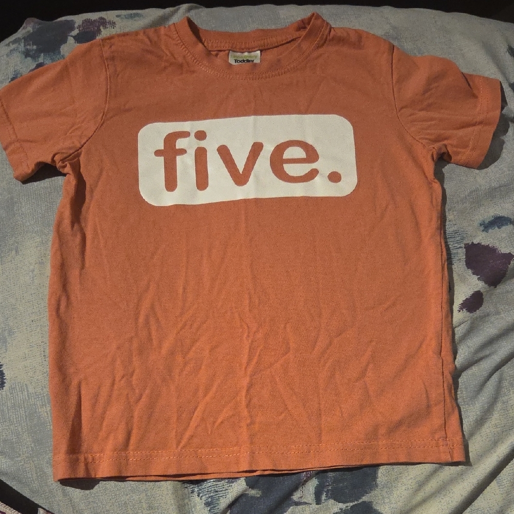 Orange T-Shirt with 'five.' Graphic
